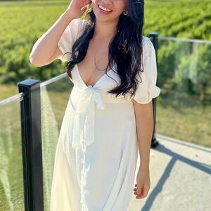 Petal and pup white bow dress